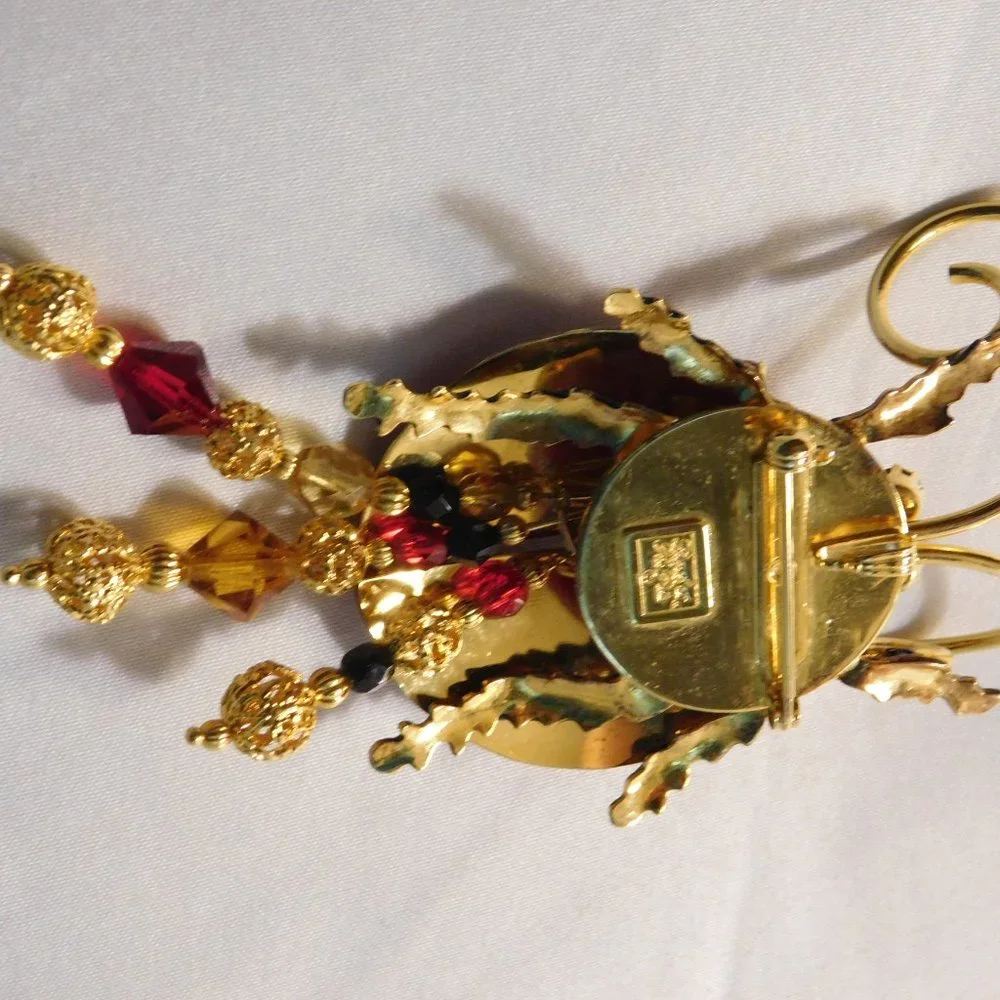 Vintage Lunch at the Ritz Lady Bug Brooch Pin Large